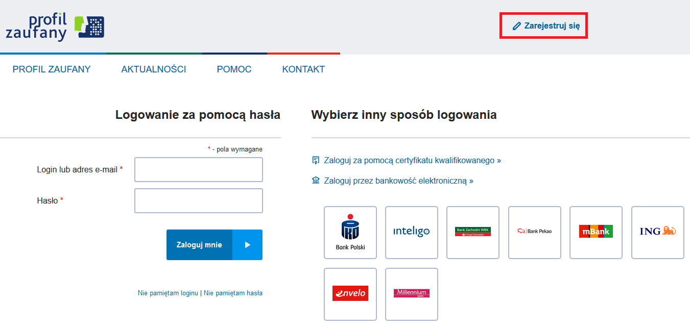 rejestracja profilu zaufanego